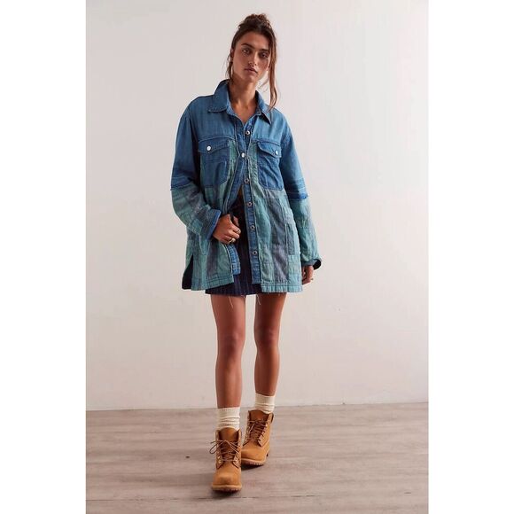 Free People We The Free Heritage Quilted Shirt Jacket - Picture 1 of 8